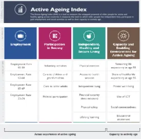 Figure 2 : Les quatre dimensions et 24 domaines de l’index de vieillissement actif 
