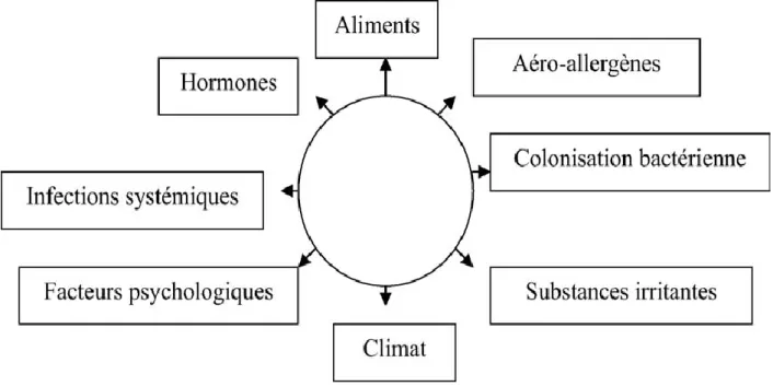 Fig. 1. Les facteurs d’aggravation de la dermatite atopique, d’après Werfel 