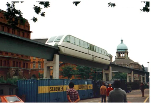 Figure 8. Transrapid 05 installé à l’exposition internationale sur les trans- trans-ports de Hambourg de 1979 173