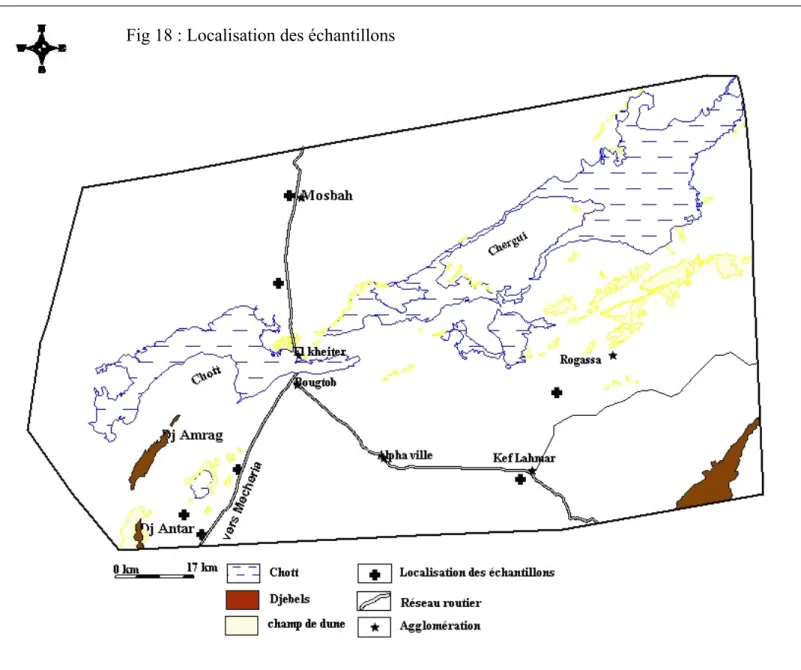 Fig 18 : Localisation des échantillons 