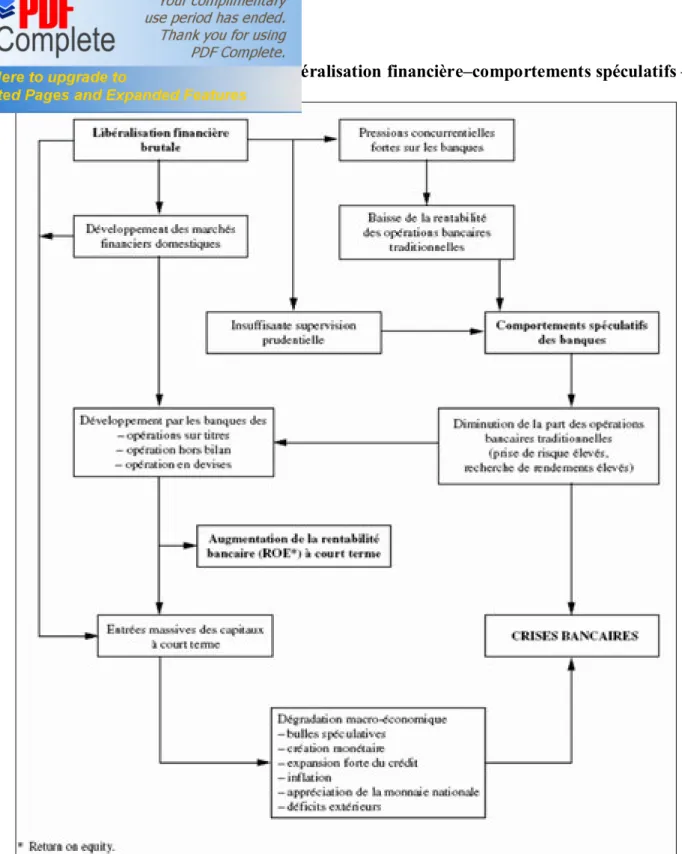 Figure 5 : Hypothèse du lien entre libéralisation financière–comportements spéculatifs –  crise bancaire 