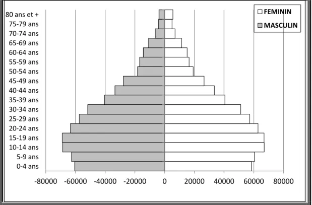 Figure 08: Pyramide des âges  du RGPH 1998 