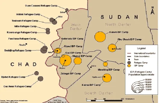 Figure 7: Location of Refugee Camps in Both Chad and Sudan according to  USAID. 