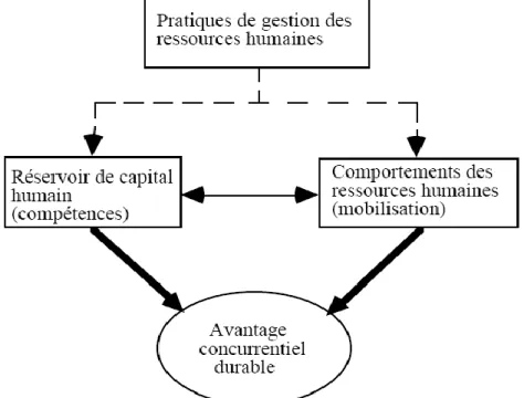 Figure 1.7 : Un modèle de l'avantage concurrentiel durable des ressources humaines. 