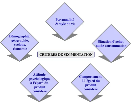 Figure 1 : cartographie des critères de segmentation 