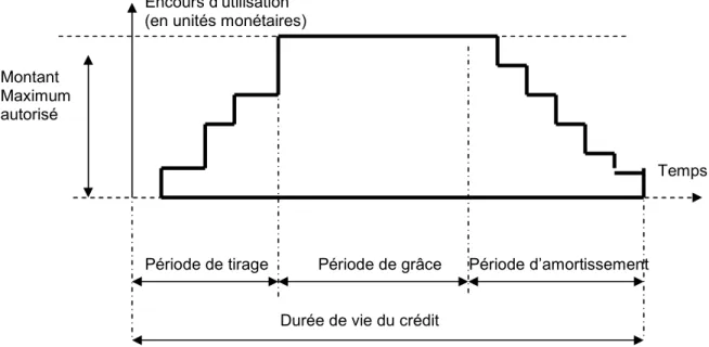 Graphique 1 : « term loan » avec période de grâce et amortissement échelonné (63).