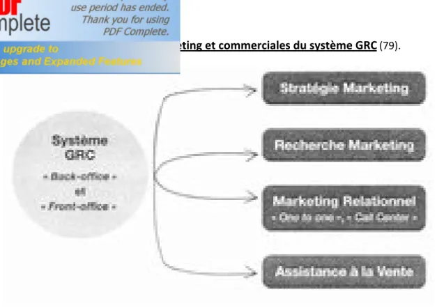 Figure 1 – Utilisations marketing et commerciales du système GRC  (79). 