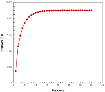 Fig. 3.  Stationary value for pressure (particular setup).