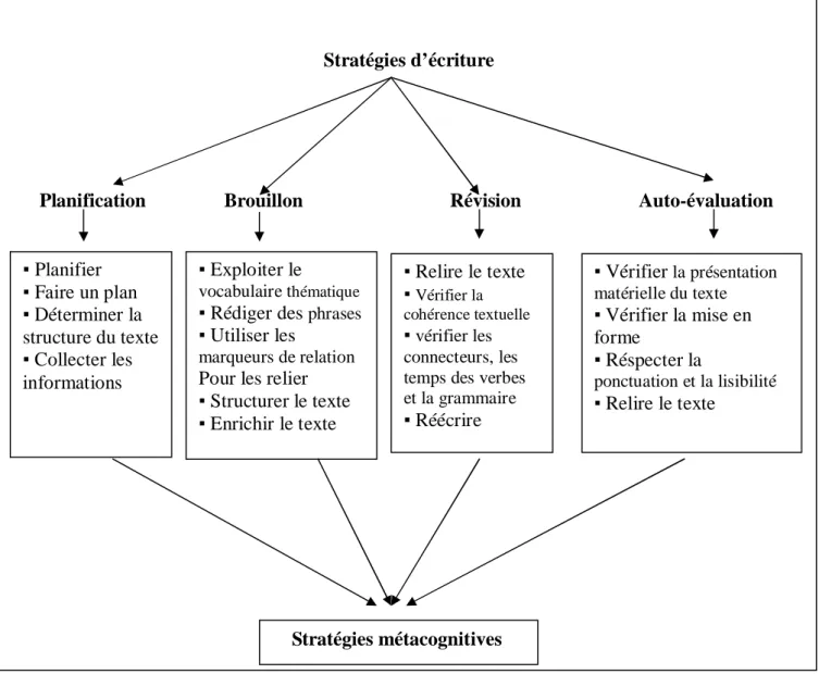 Figure 2 : Schéma des stratégies d’écriture selon le processus rédactionnel 1