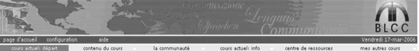 Figure 8 :    Environnement  informatique  d’apprentissage BLCC :  exemple d’une plate   forme  d’apprentissage 