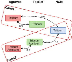 Figure 3.7 – Exemple d’incompatibilit´ e entre deux candidats