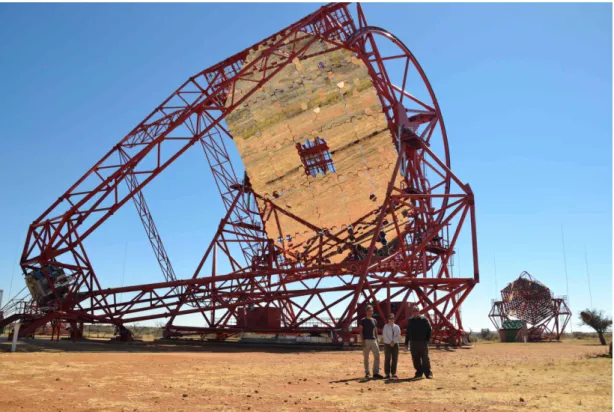 Figure 2.5: The CT5 telescope of the H.E.S.S.-II array in Namibia. ( c A. Jahnke, 2012.)