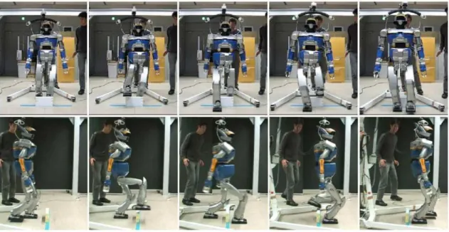 Figure 6.4: Stepping over experiments with HRP-2.