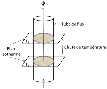 Figure 2.1 : Représentation du transfert de chaleur dans un tube de flux. 