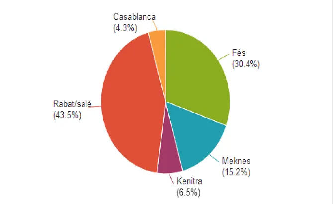 Figure 3: Répartition des prescripteurs interrogés en fonction de la région 