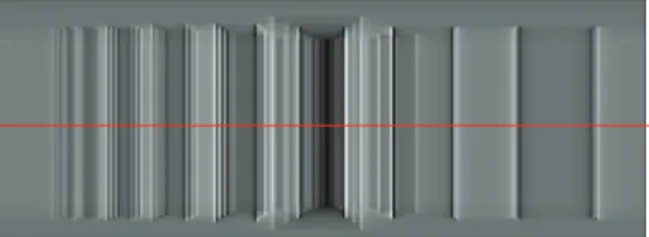 Fig. 4.14 represents reconstruction of the multi-disk phantom from truncated noise- noise-less data