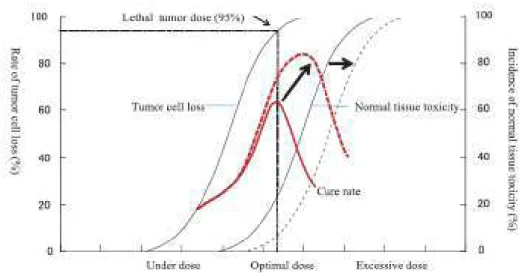 Fig. 4: Dose effect on tumor and normal tissue. From “Ikushima H. Radiation therapy: state of the art and the  future