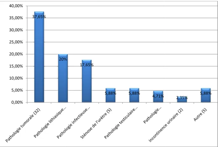 Figure  21 : Répartition des patients en  D- Le sondage vésical