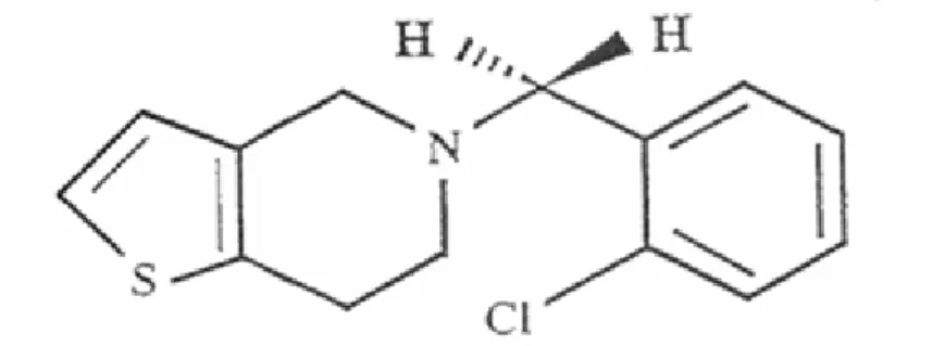 Figure 10 : Structures chimiques des Thiénopyridines : 