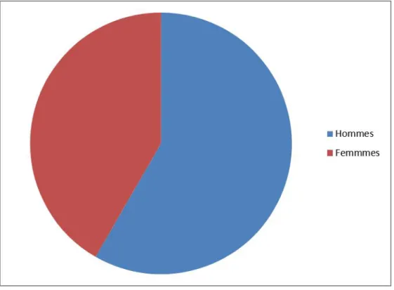 Figure 1 : Répartition des patients selon le sexe 