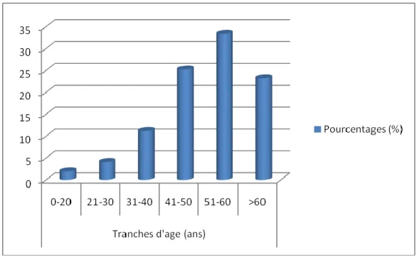 Figure 2 : Répartition de la population selon les différentes tranches d’âge 