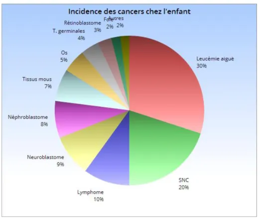 Figure 6 : L’incidence des cancers chez l’enfant[35]