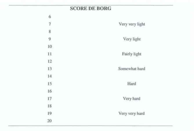 Tableau II : Score de Borg 