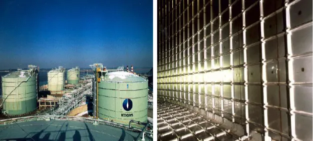 Figure 12 : Exemple de réservoir à membrane – Pyeong Taek en Corée  (source : Tokyo Gas) 