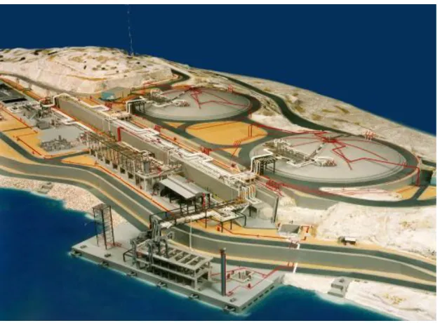 Figure 19 : Réservoirs du terminal de Revithousa en Grèce   (source : SAIPEM-SA) 