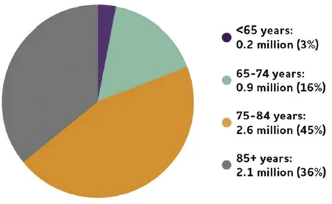 Figure 2. –   Classification par l’âge de personne ayant développée Alzheimer en 2019 