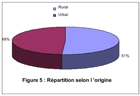 Figure 5 : Répartition selon l 'origine