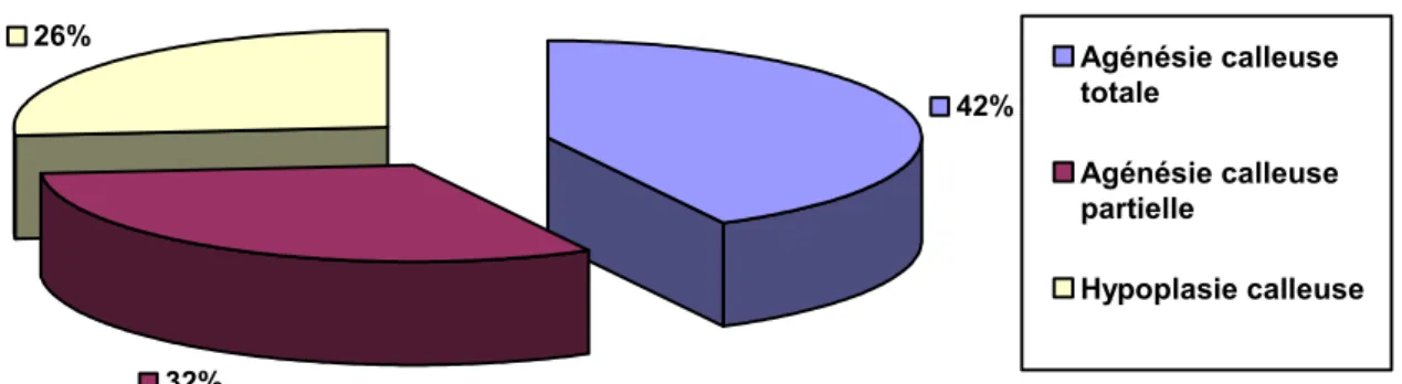 Figure 4 : Répartition selon le type d’agénésie du corps calleux. 