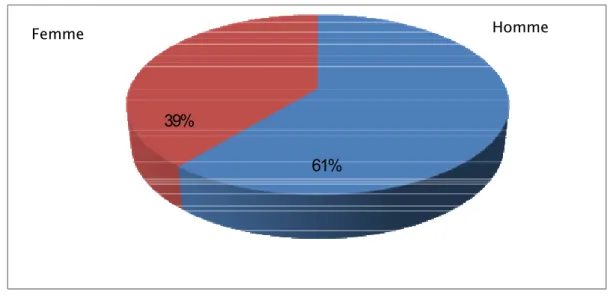 Figure 1 : Pourcentage des médecins généralistes selon le sexe 