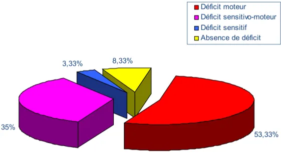 Figure 3: Représentation des types de déficit rencontrés 
