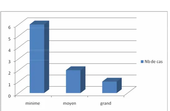 Figure n° 8: Répartition selon le degré de déplacement 