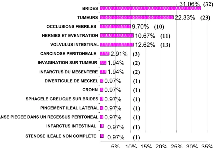 Figure 18 : Les étiologies de l’OIA dans notre série 