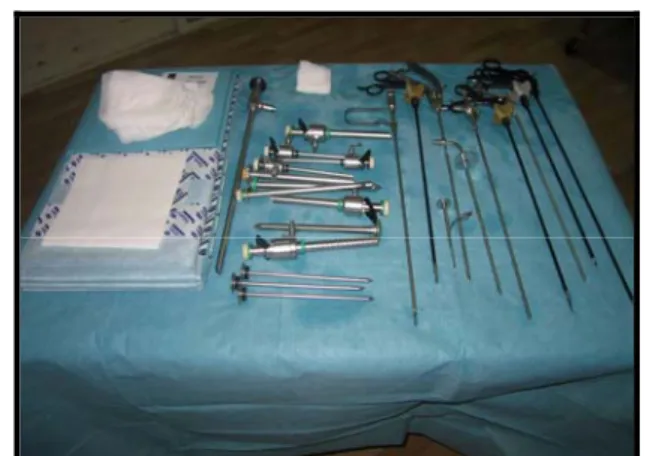 Figure 6 : Matériel laparoscopique : câbles et  camera. 