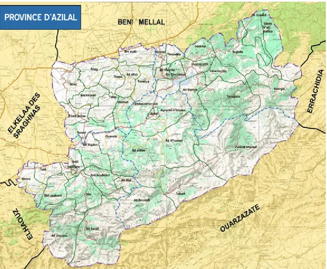 Figure 2 : Carte géographique de la province d’Azilal. 