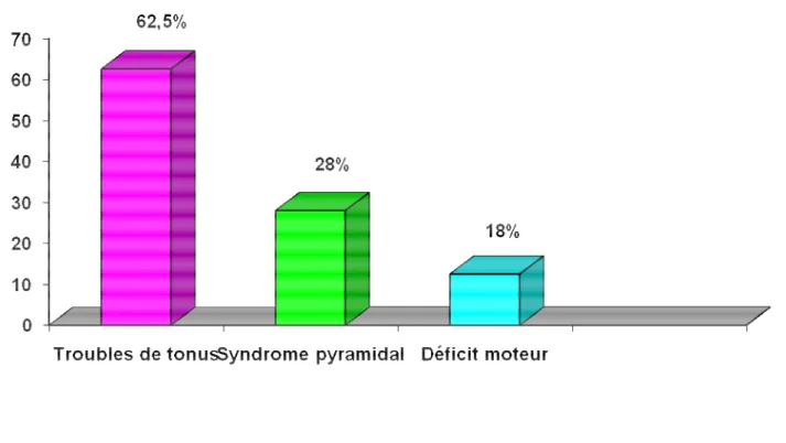 Figure n°5 : Répartition des anomalies neurologiques associées au syndrome de West 