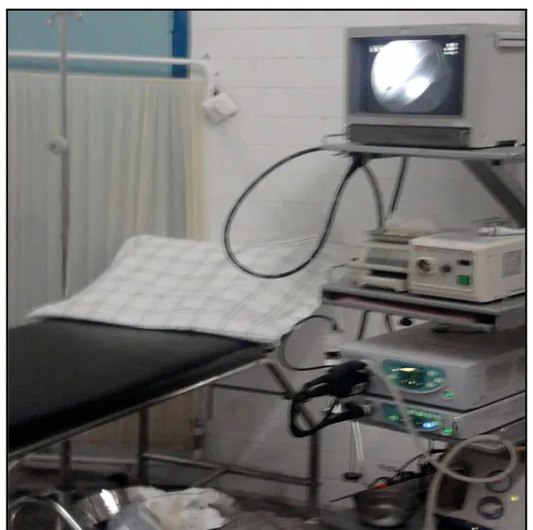 Figure 2 : Salle d’endoscopie digestive de l’unité d’endoscopie digestive   du service d’HGE du CHU Med VI-Hôpital Ibn Tofaïl.