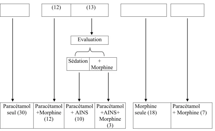 Fig. 1 : Schéma illustrant le déroulement de l’étude et les différents groupes constitutifs