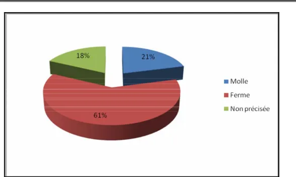 Figure 16 : Répartition des cas selon la consistance de la tumeur. 