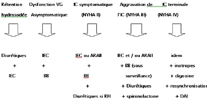 Figure 7: Indication du traitement de l'insuffisance cardiaque. 