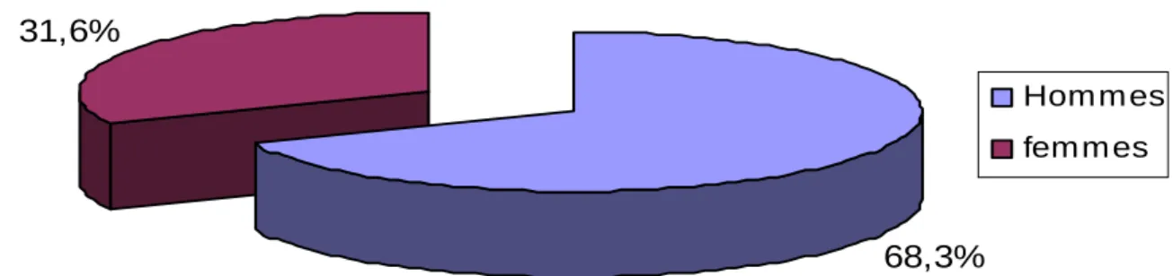 Figure 9 : Répartition par sexe des patients 