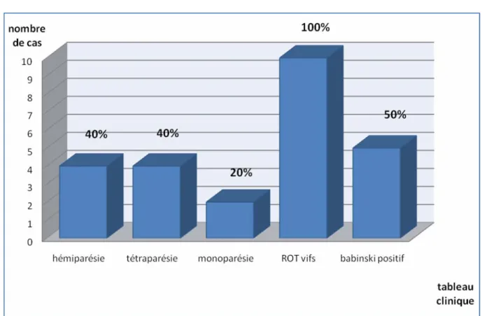 Figure 3 : répartition des cas selon le type du déficit moteur 