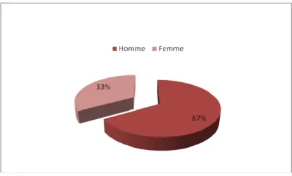 Figure 19: Répartition des patients selon le sexe au cours de notre étude 