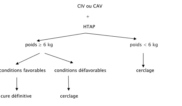 Figure 5: schéma récapitulatif des indications de cerclage pulmonaire  