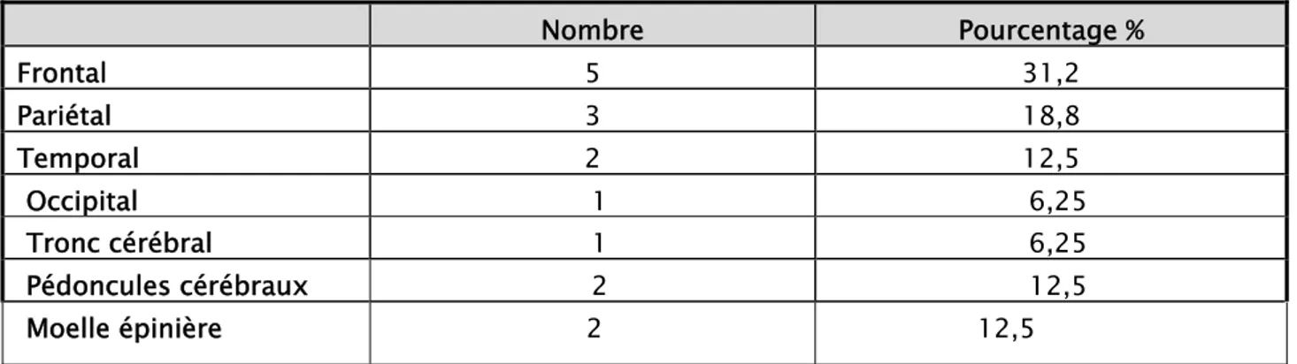 Tableau II : Répartition par topographie 