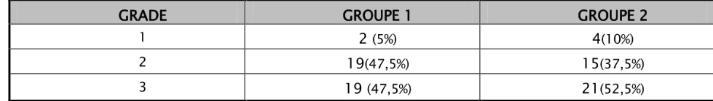 TABLEAU III : LA REPARTITION DES GRADES 