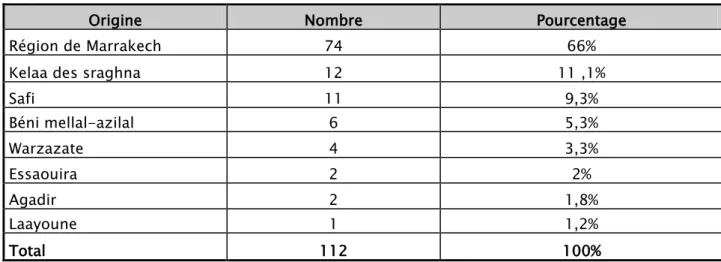 Tableau I : Répartition des patients selon l’origine. 